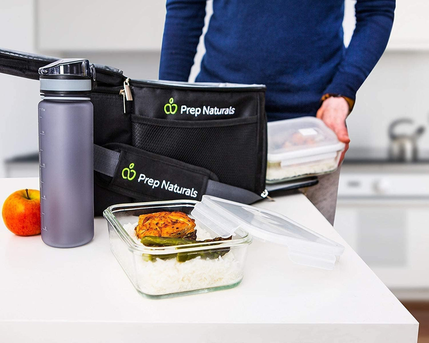 [5-Pack] Food Prep & Storage Glass Containers with Lids - Airtight Glass Meal Prep Containers Reusable (880 Millilitres - 1 Compartment)