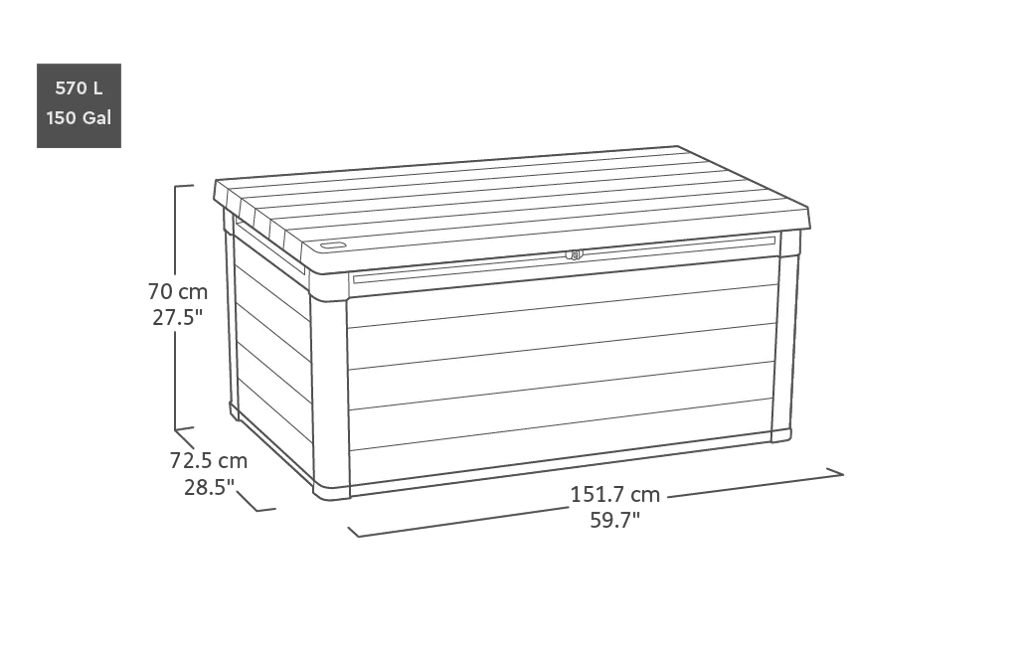 Keter Signature 150 Gallon Deck Box, Walnut Brown