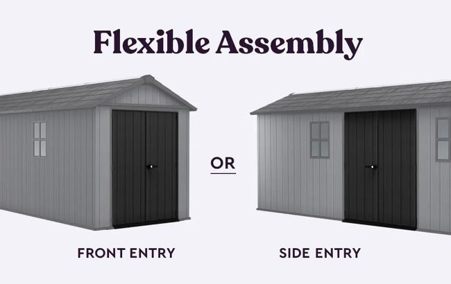 Keter Newton Plus 7.5x17 Graphite Resin Storage Shed