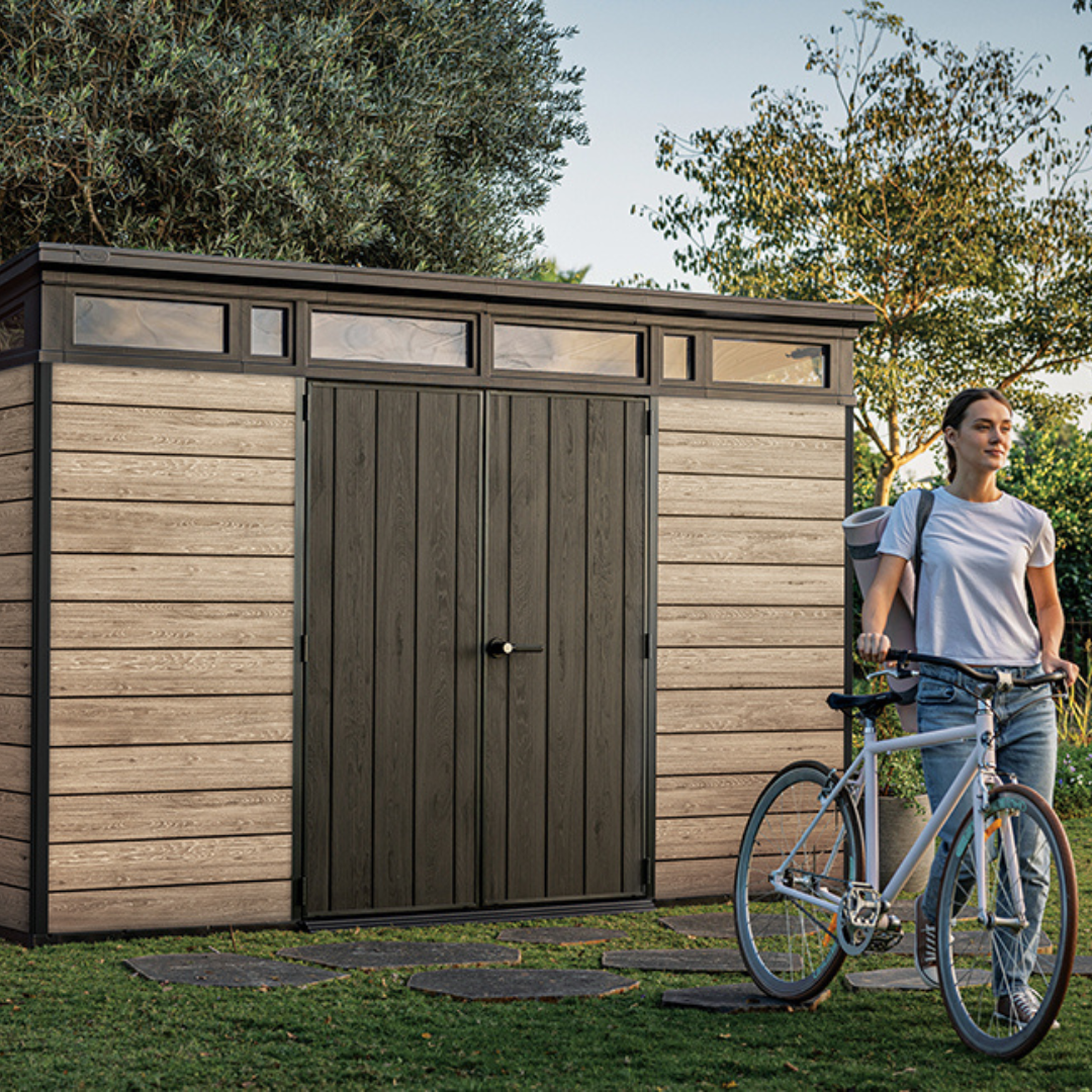 Keter Signature Collection 11x7 ft. Ashwood Resin Outdoor Storage Shed