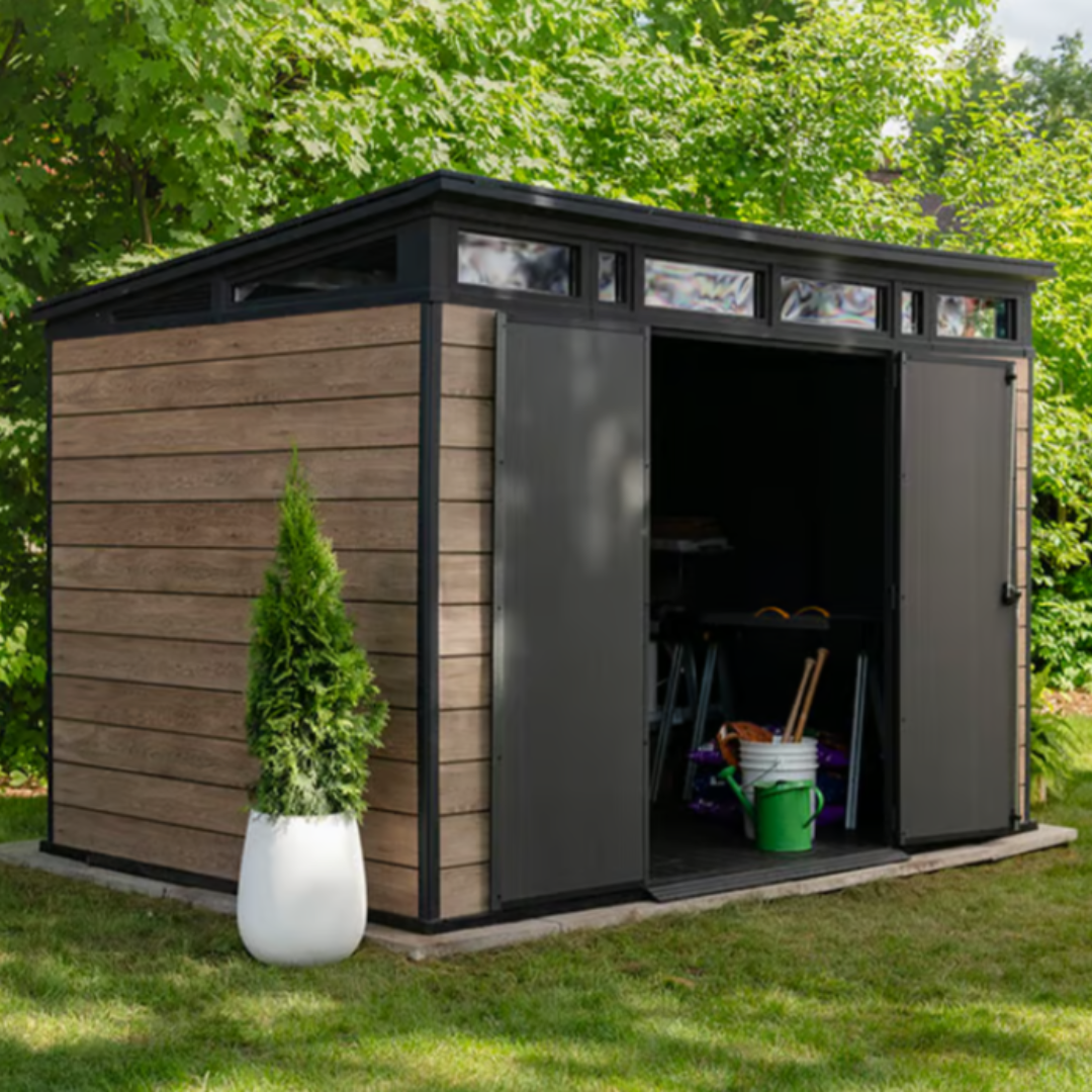 Keter Signature Collection 11x7 ft. Ashwood Resin Outdoor Storage Shed