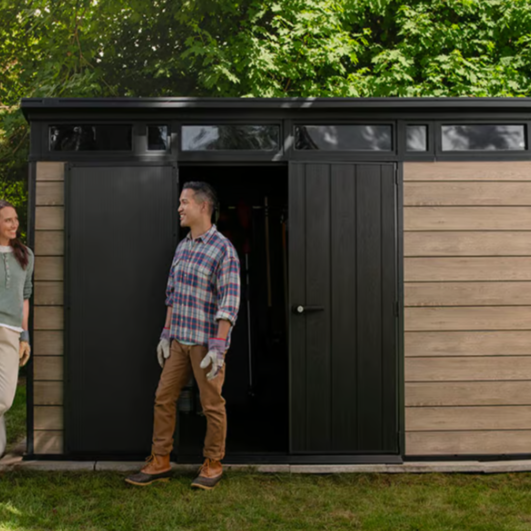 Keter Signature Collection 11x7 ft. Ashwood Resin Outdoor Storage Shed