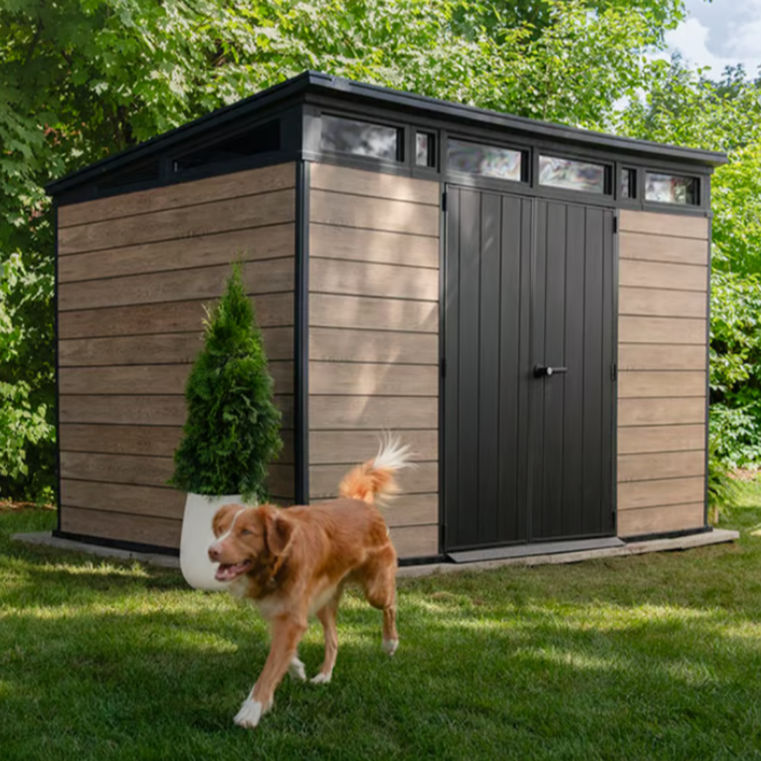 Keter Signature Collection 11x7 ft. Ashwood Resin Outdoor Storage Shed
