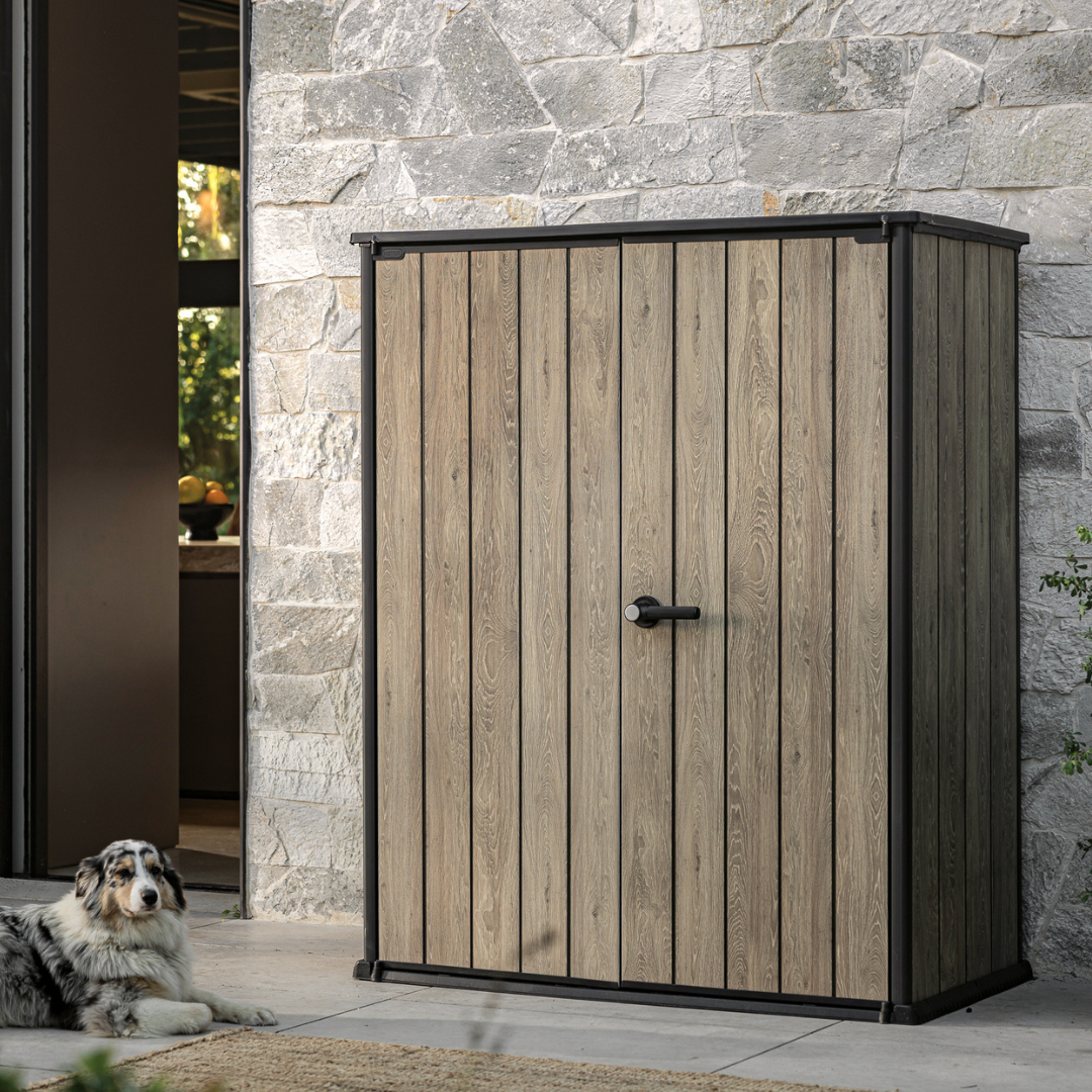 Keter Signature Collection Vertical Storage Shed, Ashwood