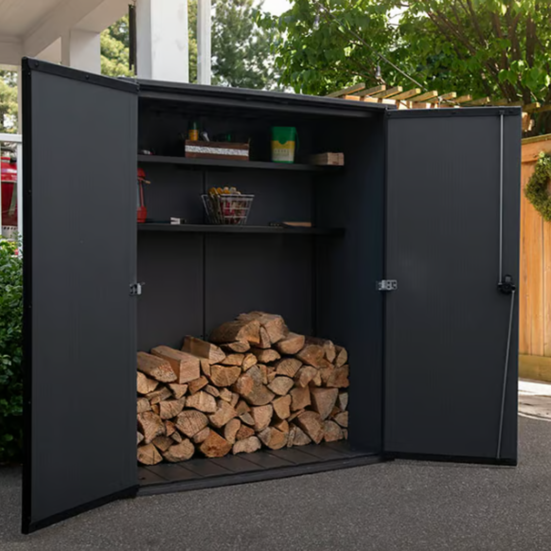 Keter Signature Collection Vertical Storage Shed, Ashwood