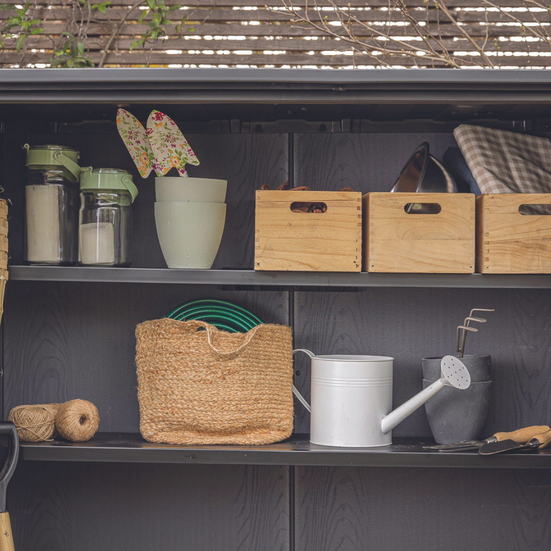 Keter Signature Collection Vertical Storage Shed, Ashwood